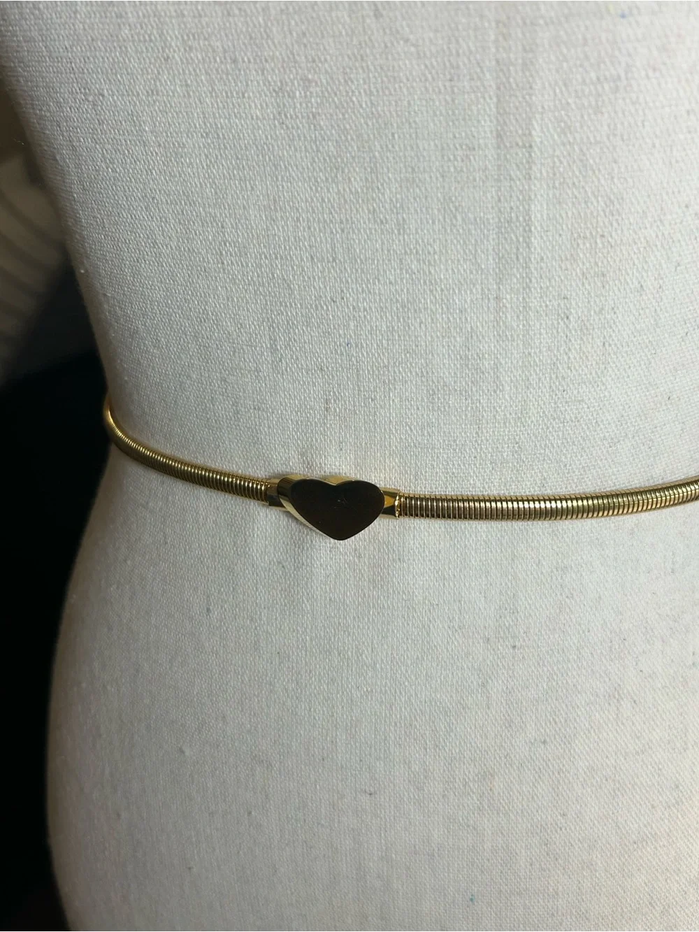 Vintage Gold-tone Snake Chain Waist Belt Heart Shaped Clasp 24